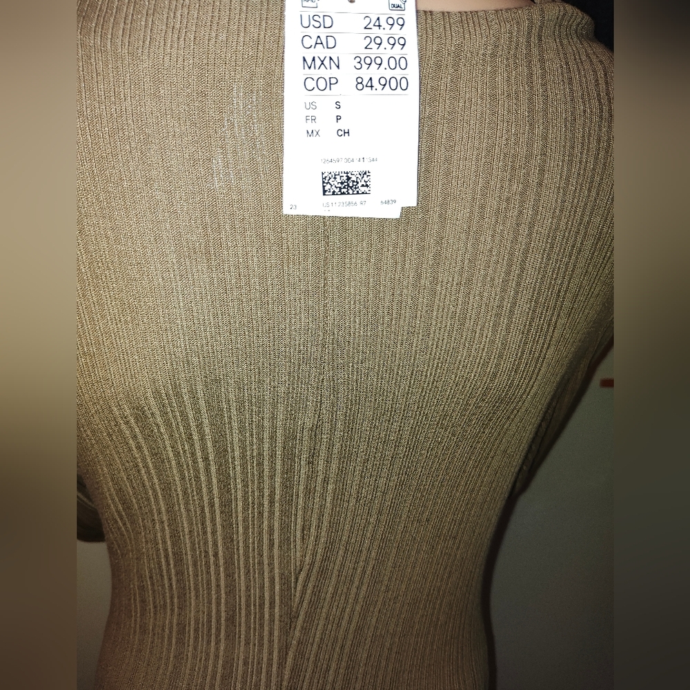 Zara Brown Ribbed Knit Dress - Picture 2 of 4